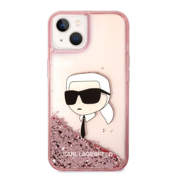 Karl Lagerfeld KLHCP14MLNKHCP Pink Glitter Karl Head iPhone 14 Plus Tok