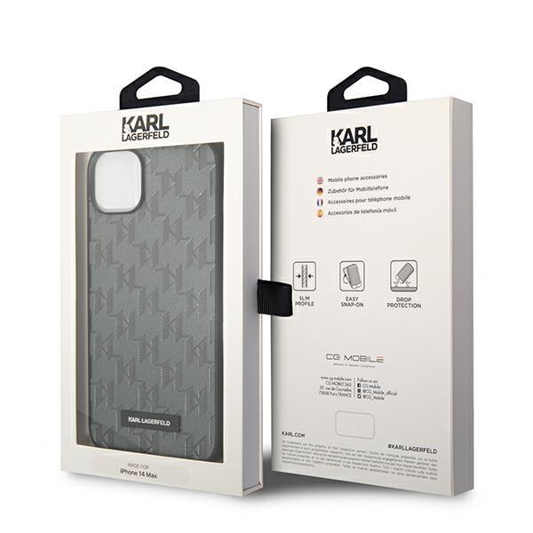 Karl Lagerfeld KLHCP14MSAKLHPG Grey Saffiano Mono Metal Logo iPhone 14 Plus Tok