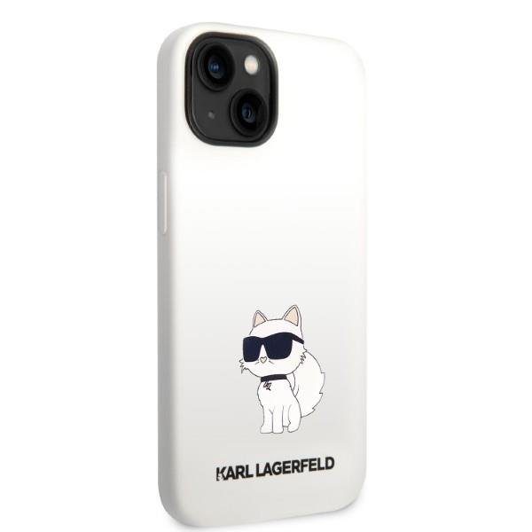 Karl Lagerfeld KLHCP14MSNCHBCH White Silicone Choupette iPhone 14 Plus Tok