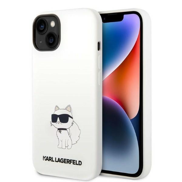 Karl Lagerfeld KLHCP14MSNCHBCH White Silicone Choupette iPhone 14 Plus Tok