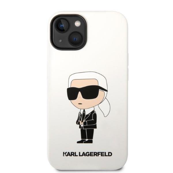 Karl Lagerfeld KLHCP14MSNIKBCH White Silicone Ikonik iPhone 14 Plus Tok