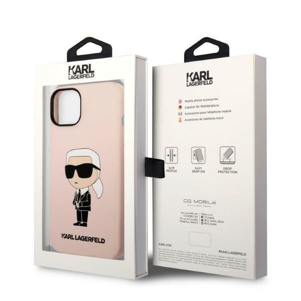 Karl Lagerfeld KLHCP14MSNIKBCP Pink Silicone Ikonik iPhone 14 Plus Tok