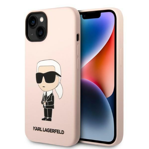 Karl Lagerfeld KLHCP14MSNIKBCP Pink Silicone Ikonik iPhone 14 Plus Tok