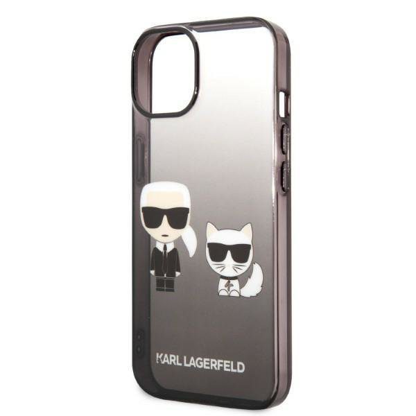 Karl Lagerfeld KLHCP14MTGKCK Black Gradient Ikonik Karl & Choupette iPhone 14 Plus Tok