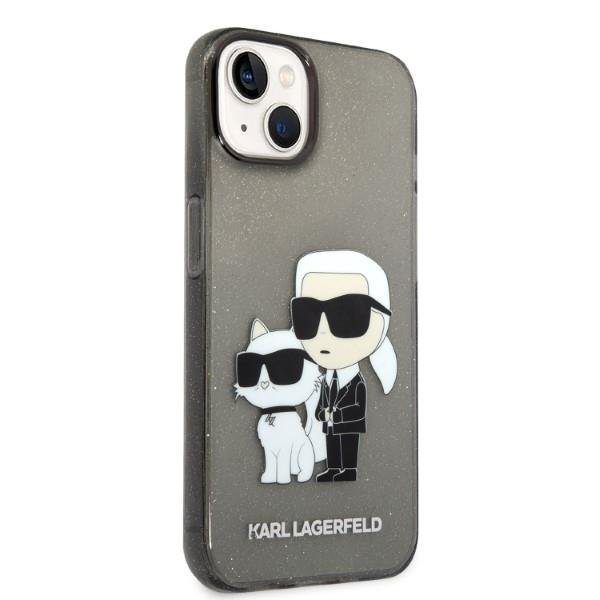 Karl Lagerfeld KLHCP14SHNKCTGK Black IML GLIT NFT Karl&Choupette iPhone 14 Tok