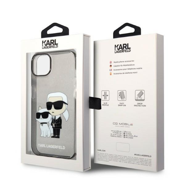 Karl Lagerfeld KLHCP14SHNKCTGK Black IML GLIT NFT Karl&Choupette iPhone 14 Tok
