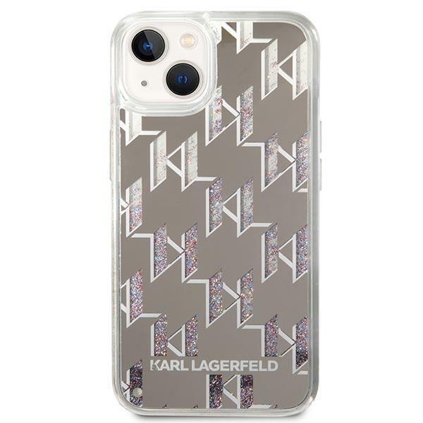 Karl Lagerfeld KLHCP14SLMNMS Silver Liquid Glitter Monogram iPhone 14 Tok