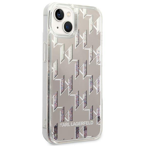 Karl Lagerfeld KLHCP14SLMNMS Silver Liquid Glitter Monogram iPhone 14 Tok