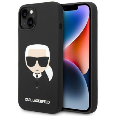 Karl Lagerfeld KLHCP14SSLKHBK Black Silicone Karl`s Head iPhone 14 Tok