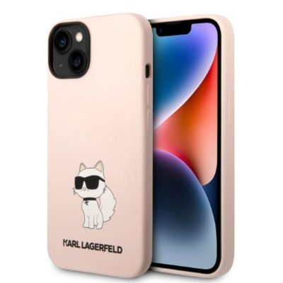 Karl Lagerfeld KLHCP14SSNCHBCP Pink Silicone Choupette iPhone 14 Tok