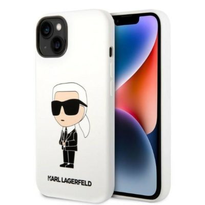 Karl Lagerfeld KLHCP14SSNIKBCH White Silicone Ikonik iPhone 14 Tok