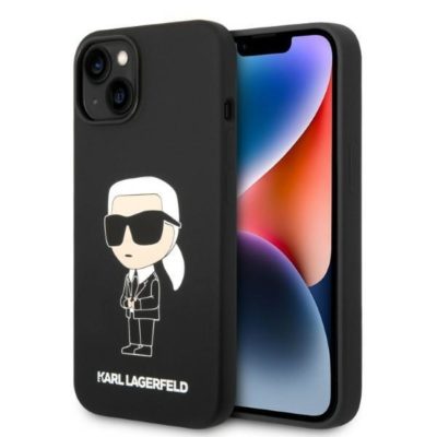 Karl Lagerfeld KLHCP14SSNIKBCK Black Silicone Ikonik iPhone 14 Tok
