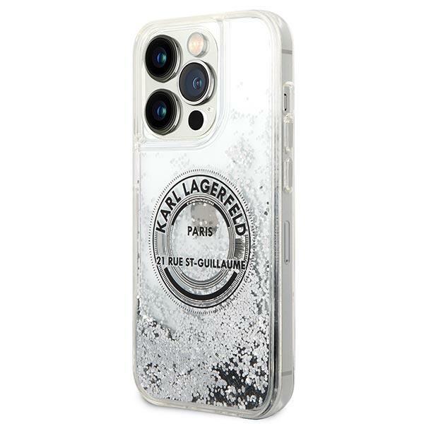 Karl Lagerfeld KLHCP14XLCRSGRS Silver Liquid Glitter RSG iPhone 14 Pro Max Tok