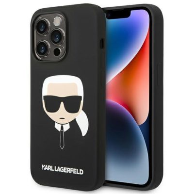 Karl Lagerfeld KLHCP14XSLKHBK Black Silicone Karl`s Head iPhone 14 Pro Max Tok