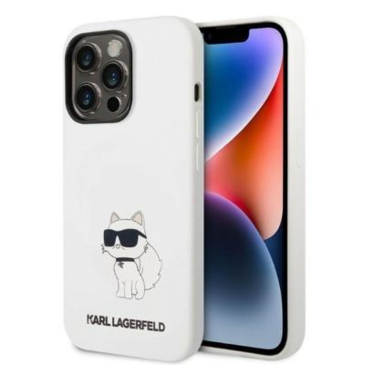 Karl Lagerfeld KLHCP14XSNCHBCH White Silicone Choupette iPhone 14 Pro Max Tok
