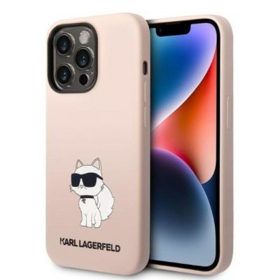 Karl Lagerfeld KLHCP14XSNCHBCP Pink Silicone Choupette iPhone 14 Pro Max Tok