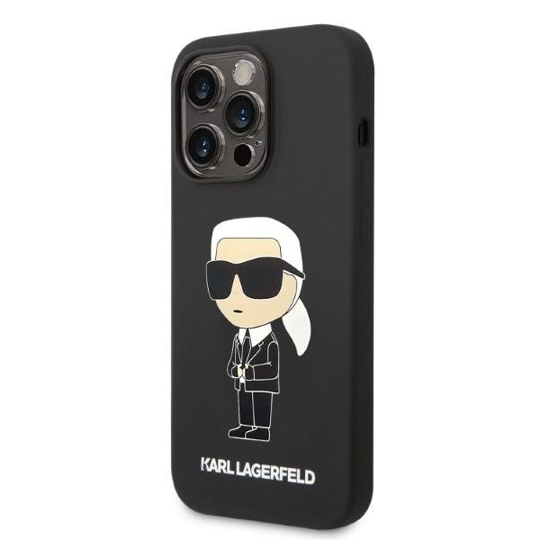 Karl Lagerfeld KLHCP14XSNIKBCK Black Silicone Ikonik iPhone 14 Pro Max Tok
