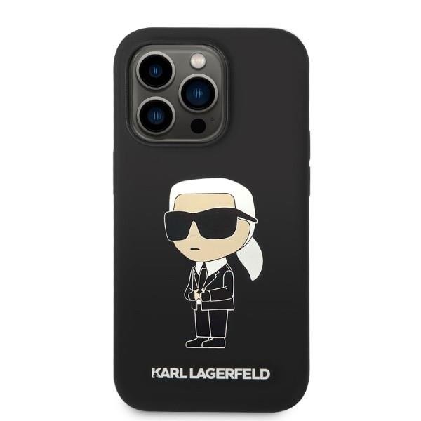 Karl Lagerfeld KLHCP14XSNIKBCK Black Silicone Ikonik iPhone 14 Pro Max Tok