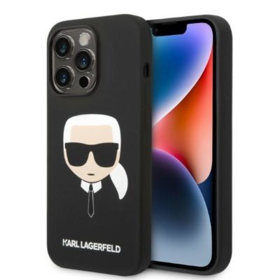 Karl Lagerfeld KLHMP14LSLKHBK Black Silicone Karl`s Head Magsafe iPhone 14 Pro Tok