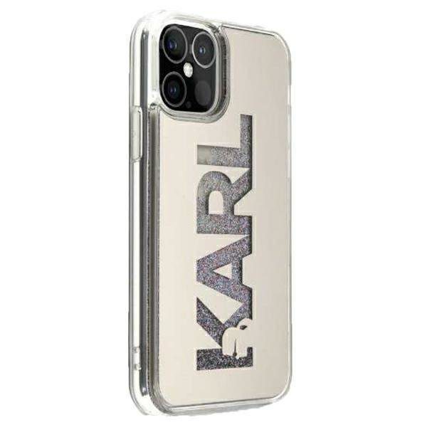 Karl Lagerfeld MIRROR Liquid Glitter Karl Silver iPhone 12 Pro Max Tok