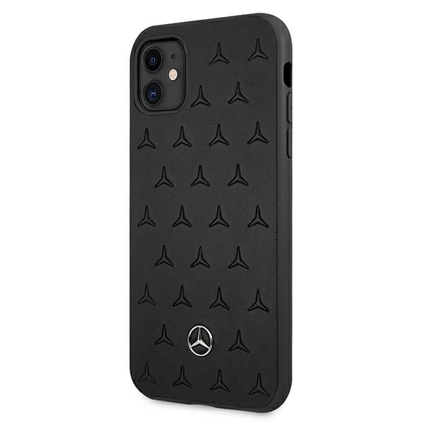 Mercedes MEHCN61PSQBK Black Leather Stars Pattern iPhone 11 Tok