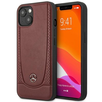 Mercedes MEHCP14MARMRE Red Leather Urban Bengale iPhone 14 Plus Tok