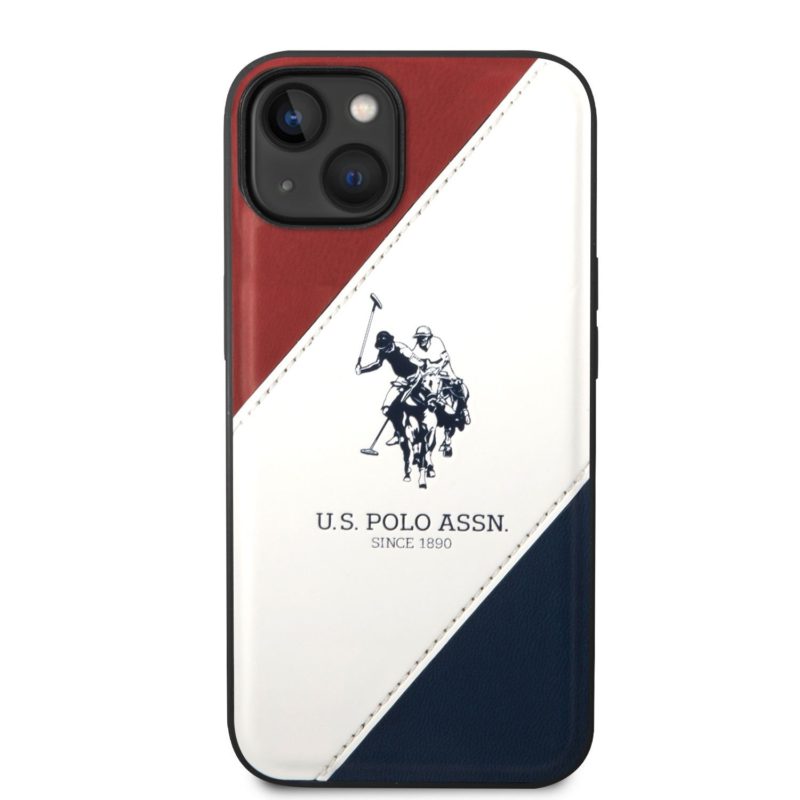U.S. Polo PU Leather Double Horse iPhone 14 Plus Tok Red/White/Navy