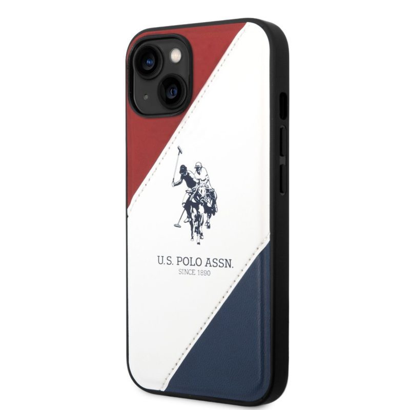 U.S. Polo PU Leather Double Horse iPhone 14 Plus Tok Red/White/Navy