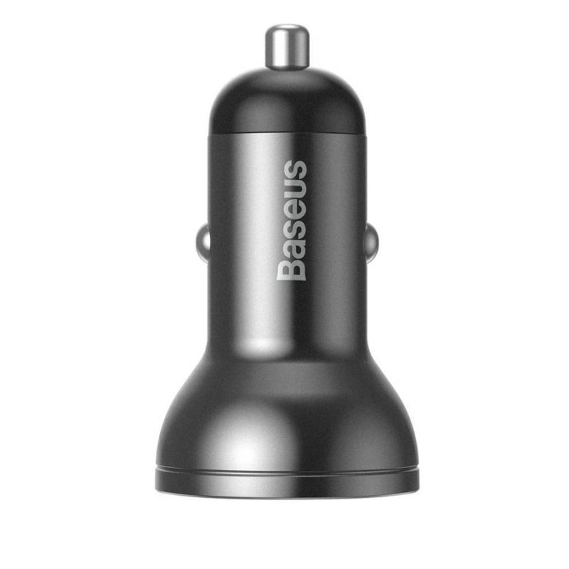 Baseus Autó Töltő 2x USB 4.8A 24W LCD Gray (CCBX-0G)