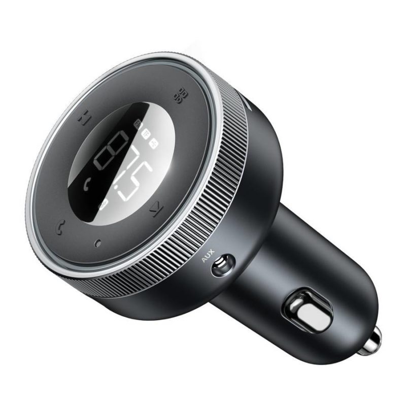 Baseus Enjoy Car LED Wireless 2x USB 3,5mm Jack MP3 Töltő Blueoth 5.0 3.4A Black (CCLH-01)