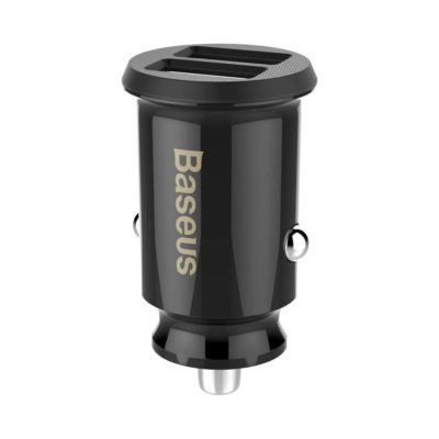 Baseus Grain Autó Töltő Mini Autó Töltő 2x USB 3.1A Black (CCALL-ML01)