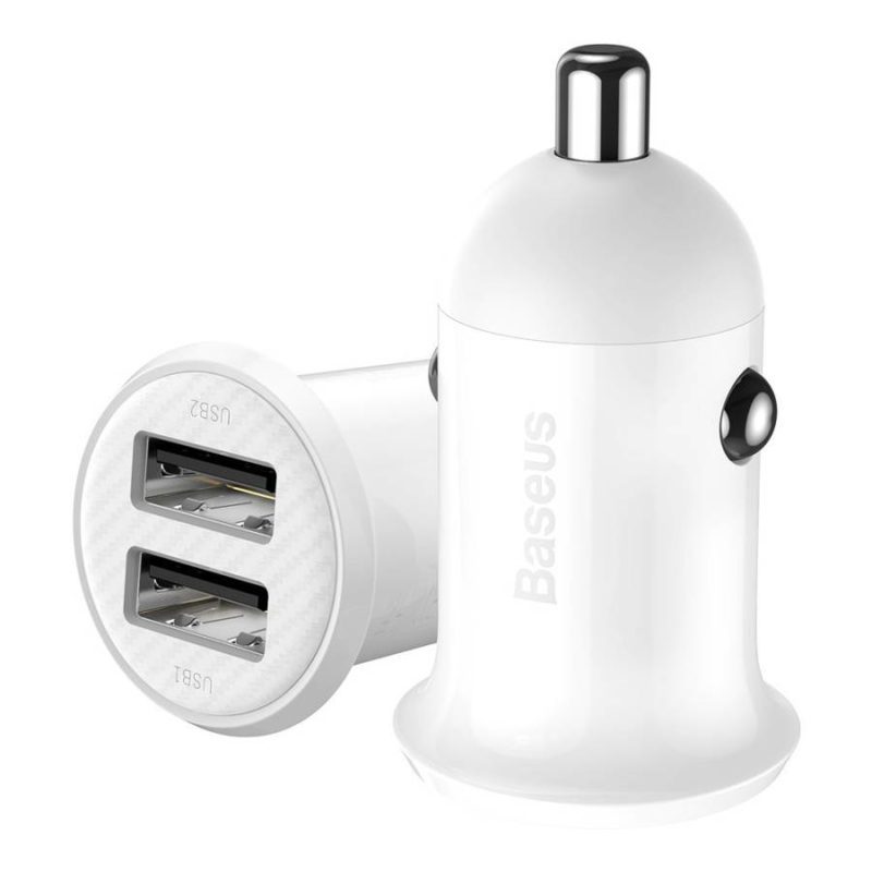 Baseus Grain Pro Autó Töltő 2x USB 4.8 A White (CCALLP-02)