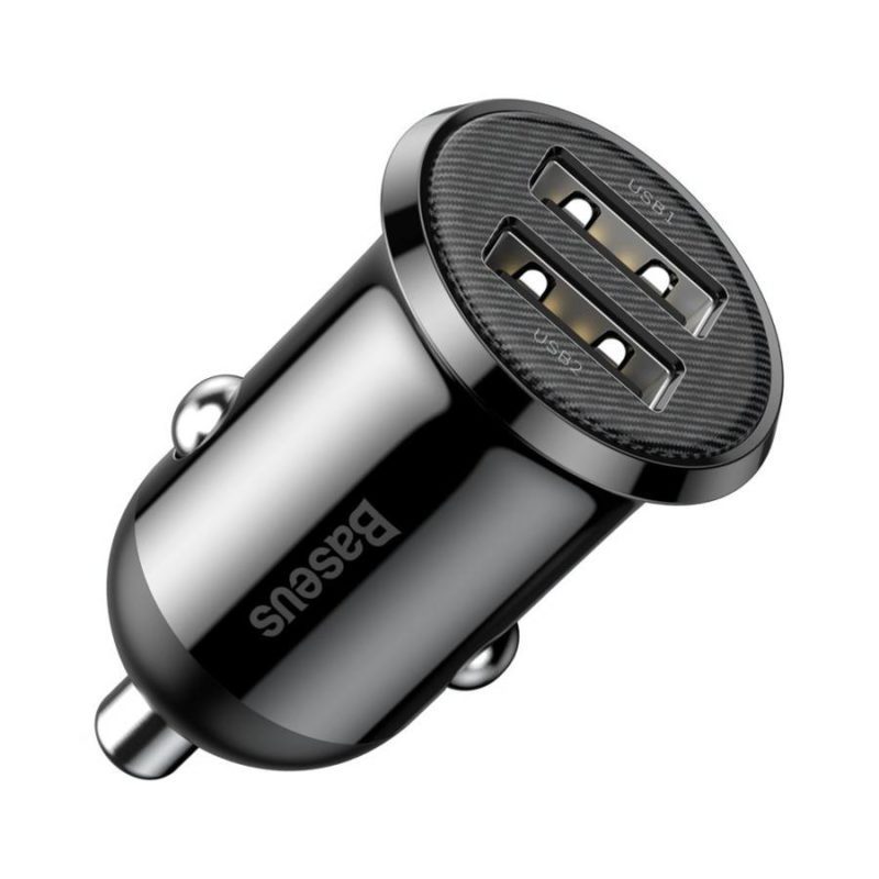 Baseus Grain Pro Autó Töltő 2x USB 4,8 A Black (CCALLP-01)