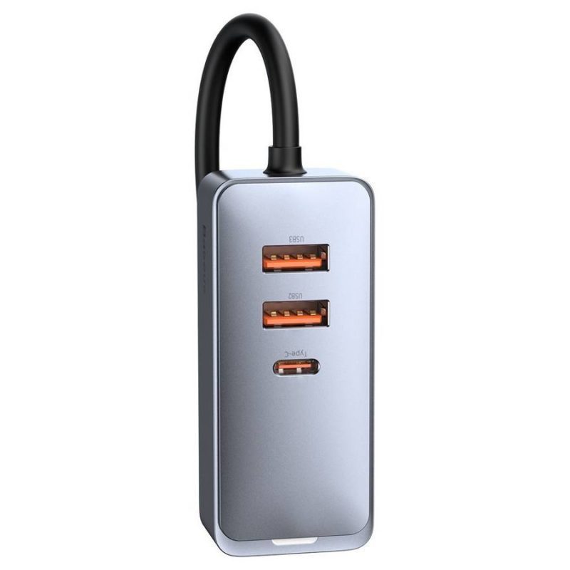Baseus Share Gether 3x USB USB Type C Autó Töltő 120W PPS Quick Charge Power Delivery Gray (CCBT-B0G)