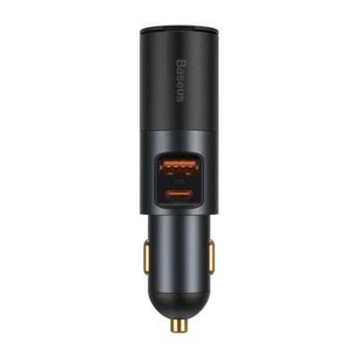 Baseus Share Gether USBUSB Type Cigarette Lighter Socket Autó Töltő 120W Quick Charge Power Delivery Gray (CCBT-C0G)