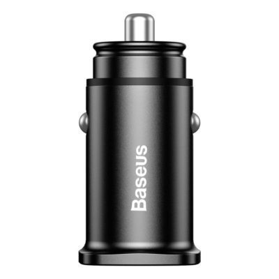 Baseus Square Smart Autó Töltő 2x USB QC3.0 Quick Charge 3.0 SCP AFC 30W Black (CCALL-DS01)