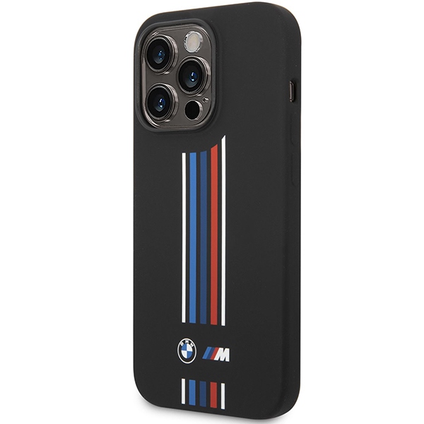 BMW BMHCP14X22SWTK Black Silicone Vertical Tricolor Lines iPhone 14 Pro Max Tok