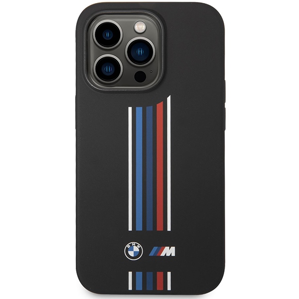 BMW BMHCP14X22SWTK Black Silicone Vertical Tricolor Lines iPhone 14 Pro Max Tok