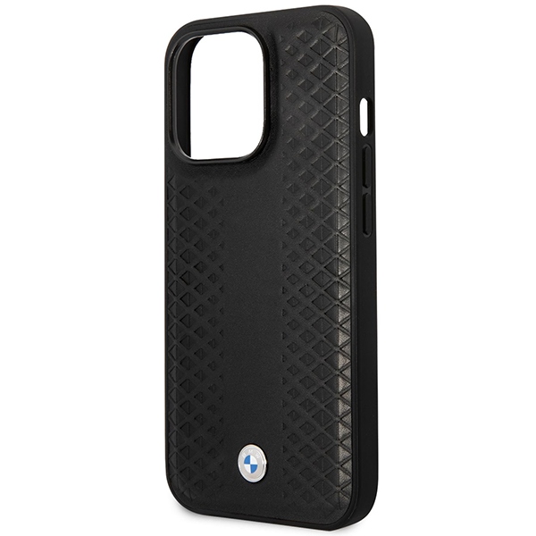 BMW BMHMP14L22RFGK Black Leather Diamond Pattern MagSafe iPhone 14 Pro Tok