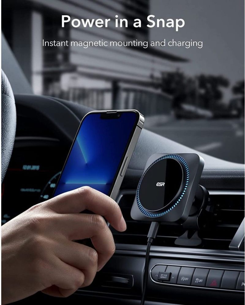 ESR Halolock Cryoboost MagSafe Magnetic Vent Car Mount with Cooling Fan ...