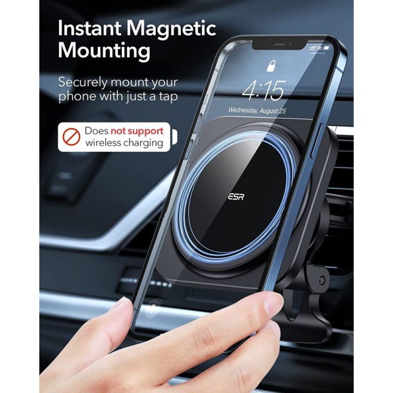 ESR Halolock MagSafe Magnetic Car Mount Set Black