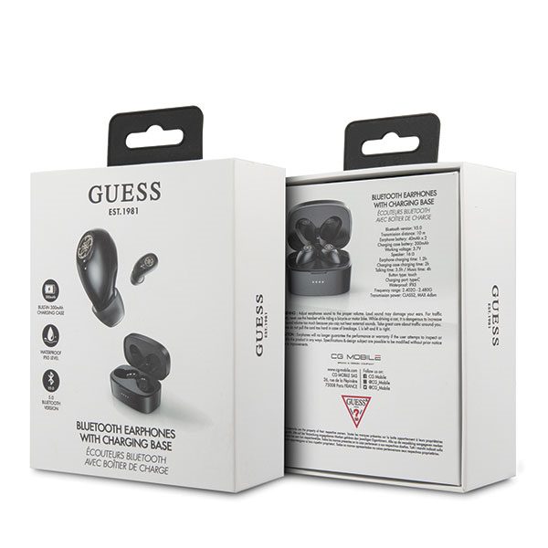 Guess Fülhallgatók Bluetooth GUTWSJL4GBK Black 4G