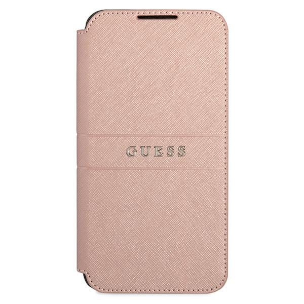 Guess GUBKS22MPSASBPI Pink Book Saffiano Stripes Samsung S22 Plus Tok