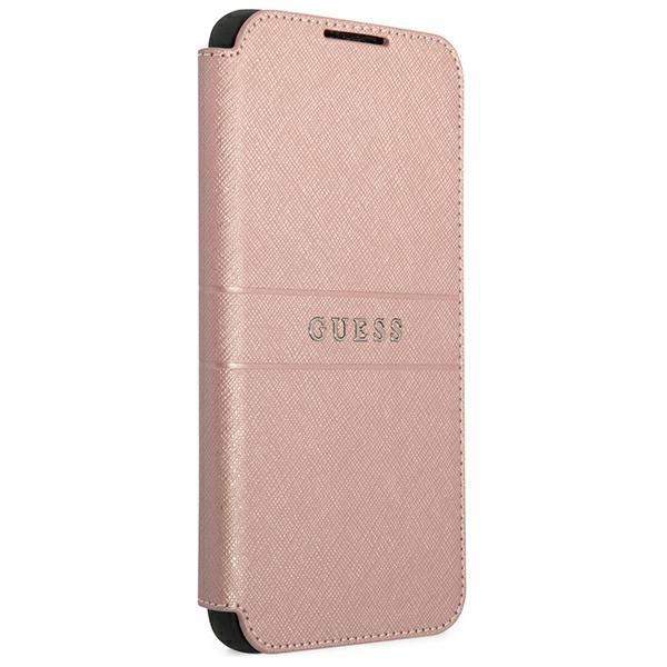 Guess GUBKS22MPSASBPI Pink Book Saffiano Stripes Samsung S22 Plus Tok