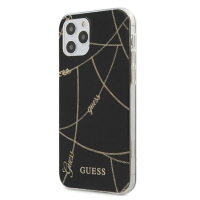 Guess GUHCP12LPCUCHBK Black Gold Chain Collection iPhone 12 Pro Max Tok