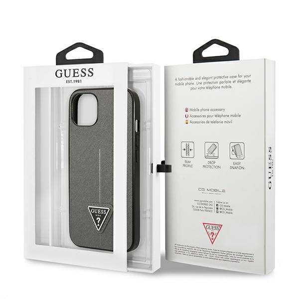 Guess GUHCP13MPSATLG Silver Saffianotriangle Logo iPhone 13 Tok
