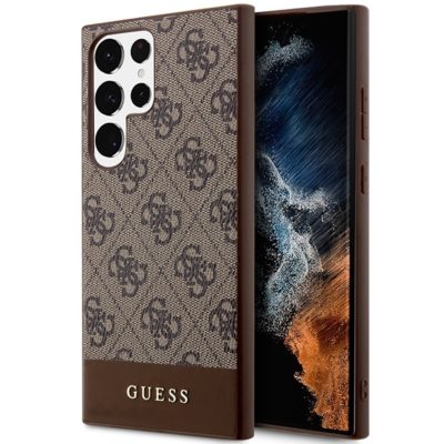 Guess GUHCS23LG4GLBR Brown 4G Stripe Collection Samsung S23 Ultra Tok