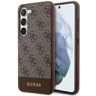 Guess GUHCS23SG4GLBR Brown 4G Stripe Collection Samsung S23 Tok
