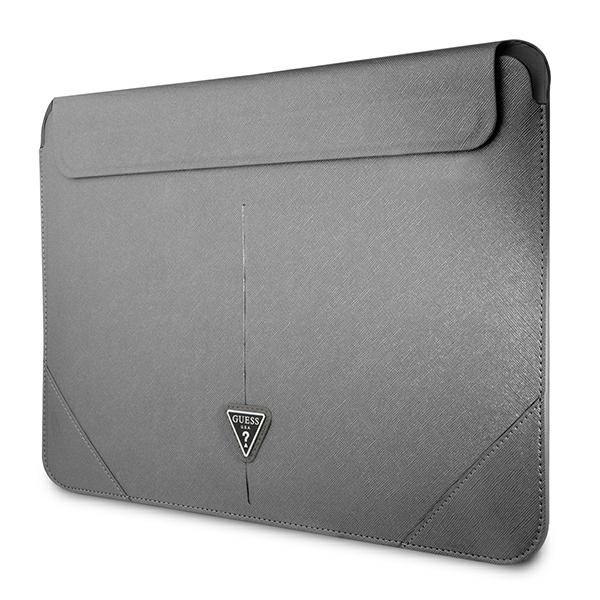 Guess Notebook Sleeve GUCS14PSATLG 13/14" Silver Saffiano Triangle Logo