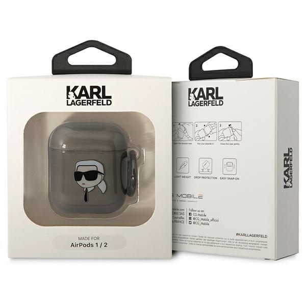 Karl Lagerfeld KLA2HNIKTCK Black Karl`s Head AirPods 1/2 Tok